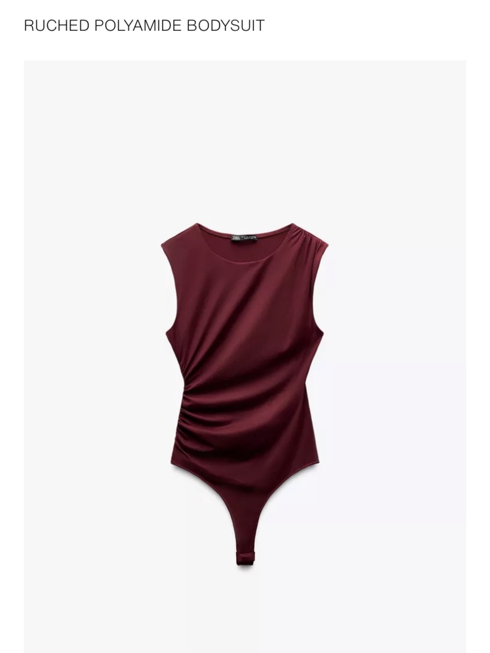Zara Ruched Bodysuit in Burgundy